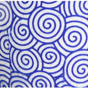 Set 2 Maceteros Círculos Terracota Azul Blanco 19 x 19 x 17 cm 
