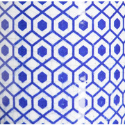 Set 2 Maceteros de Terracota Geométrico Azul 19 x 19 x 17 cm 